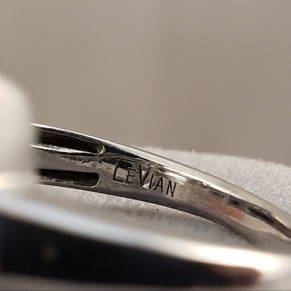 Levian Ring With Blue Topaz And Sapphire Diamond In 14K White Gold Size 6.5 - Picture 6 of 7